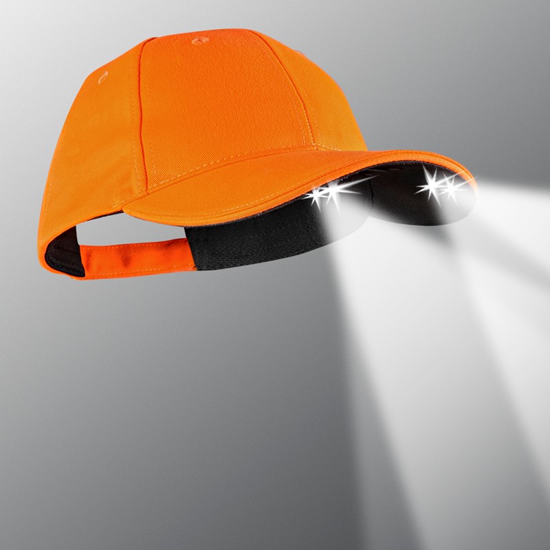 POWERCAP® 25|75 (4) LED Cap -  Blaze Orange with Black Trim/Structured PS4-178
