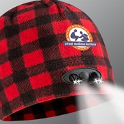 POWERCAP® 35|55 (4) LED Beanie - Red/Black Plaid CUBWB-7684 View 2
