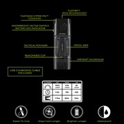FLATEYE™ Unround Flashlight Rechargeable - 1025 Lumen with USB Cable FR-8001 View 4